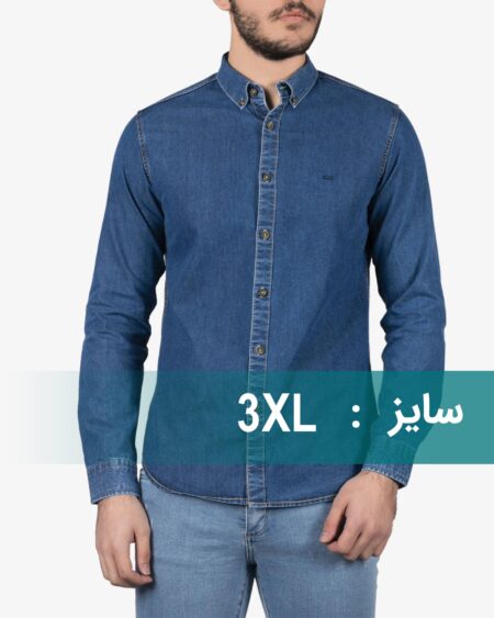 پیراهن جین مردانه‌ آستین بلند- 3XL