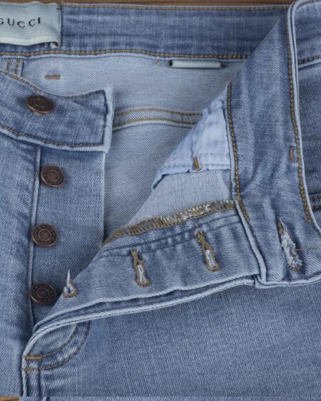 شلوار جین راسته مردانه آبی روشن - آبی روشن - دکمه جلو