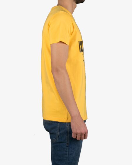 تیشرت آستین کوتاه با طرح مُهر کانی راش - زرد - بغل