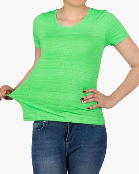 تیشرت‌ آستین کوتاه ورزشی زنانه - سبز - رو به رو