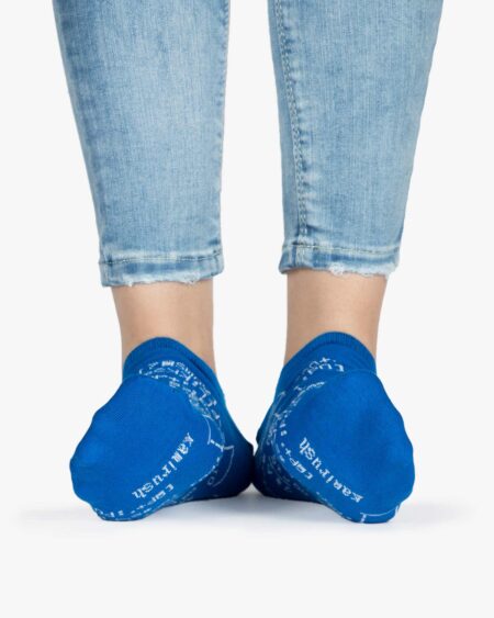 جوراب زنانه ساق کوتاه طرح ریاضی - آبی - برند جوراب - رو به رو