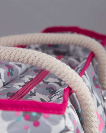 کیف دوشی اسپرت زنانه گلدار - سفید - بند