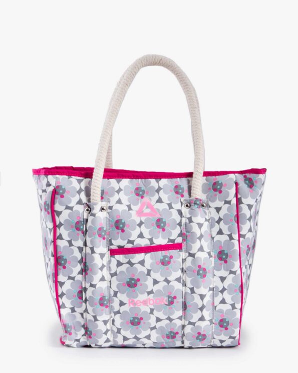 کیف دوشی اسپرت زنانه گلدار - سفید - رو به رو