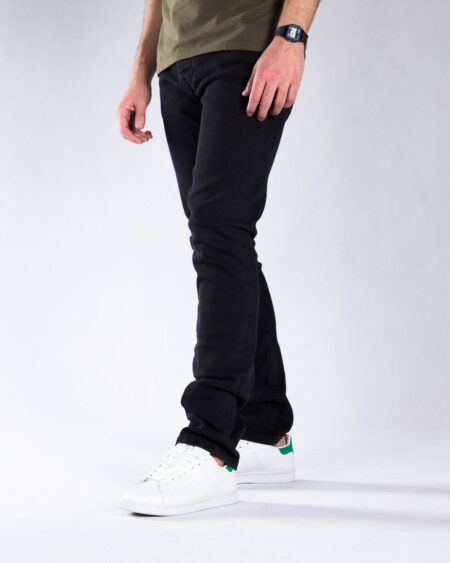 شلوار جین مشکی ساده مردانه - مشکی - بغل