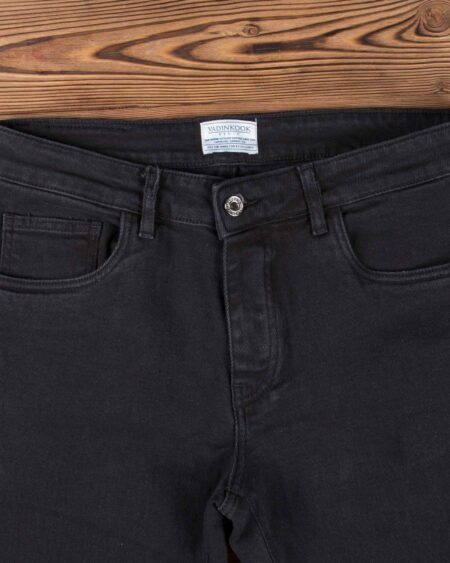 شلوار جین مشکی ساده مردانه - مشکی - دکمه جیب
