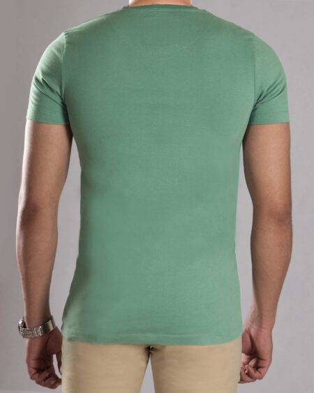 تی شرت طرح دار مردانه - سبز چمنی - پشت