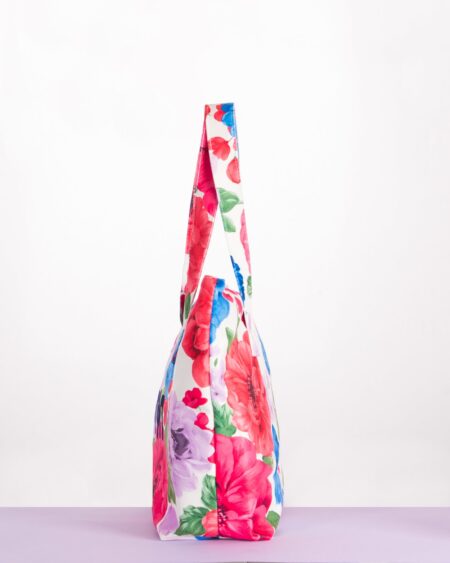 کیف زنانه گلدار طرح کوتون - سفید - بغل