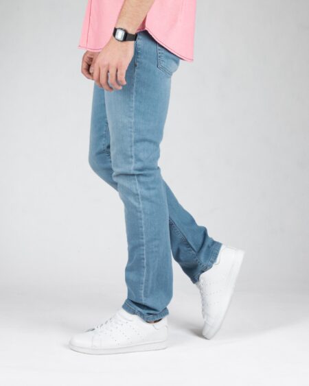 شلوار جین روشن ساده مردانه - آبی روشن - بغل