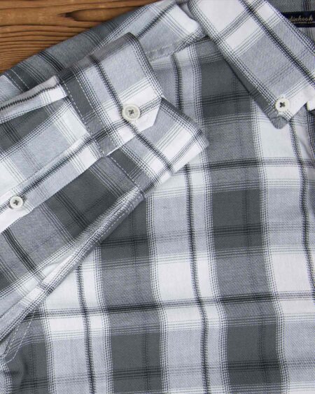 پیراهن چهارخونه اسپرت مردانه - دودی - آستین بلند