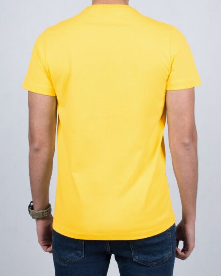 تیشرت آستین کوتاه طرح برجسته مردانه - زرد - پشت