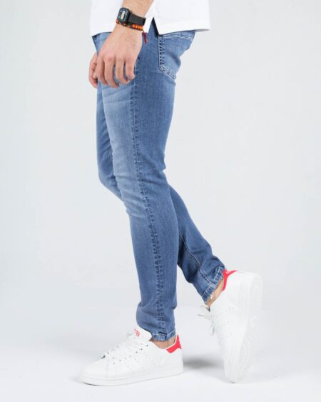 شلوار جین مردانه راسته - آبی - بغل شلوار