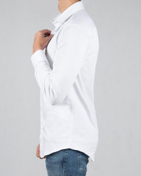 پیراهن مردانه ساده سفید کلاسیک - سفید - بغل
