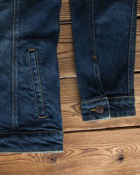 کت جین مردانه آستین بلند- سرمه ای تیره- آستین بلند