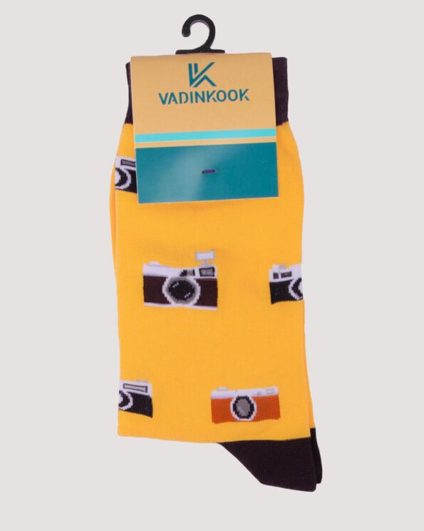 جوراب ساق بلند طرح رادیو -زرد-محیطی