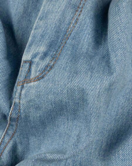 شلوار جین گت دار دخترانه- آبی روشن- زیپ
