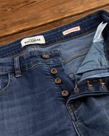شلوار جین مردانه آبی- دکمه