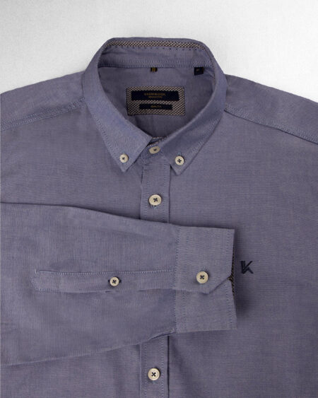 پیراهن نخی مردانه VK9914- آبی بنفش (3)