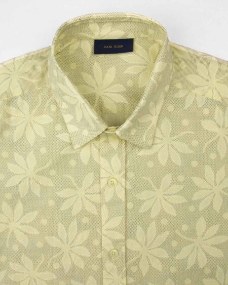 پیراهن مردانه هاوایی 4012- لیمویی (4)