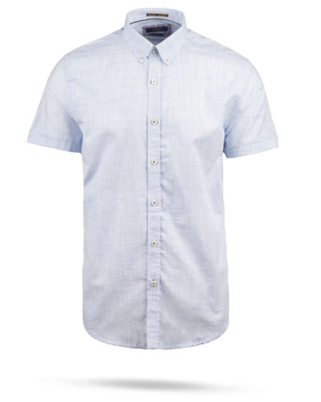 پیراهن مردانه آستین کوتاه VK992- نیلی (1)