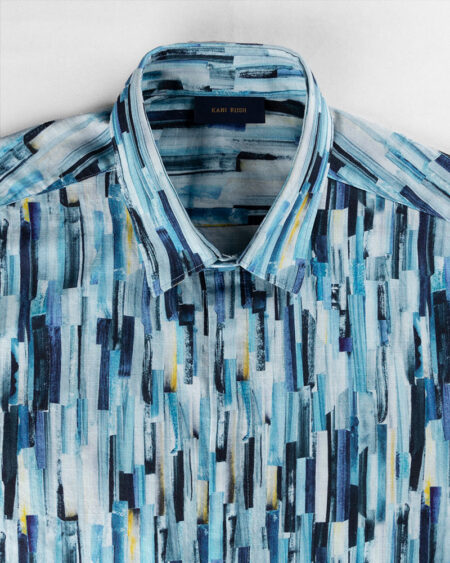 پیراهن هاوایی مردانه 4031- آبی روشن (3)
