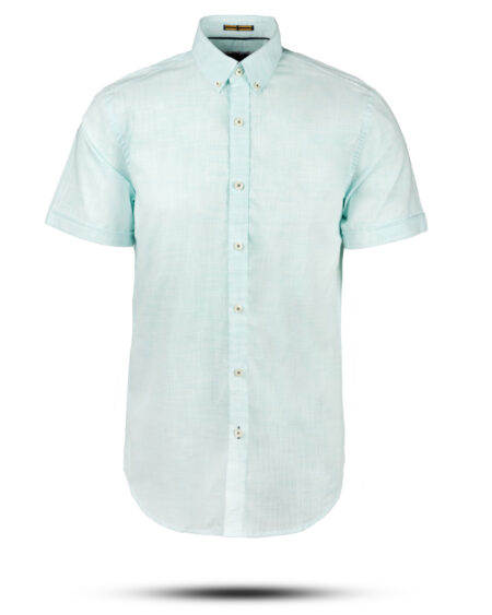 پیراهن مردانه آستین کوتاه VK992- سبزآبی روشن (1)