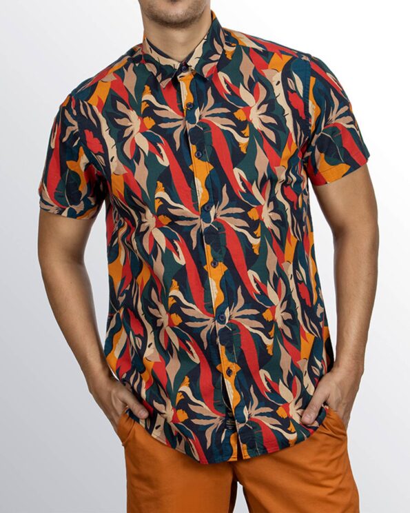 پیراهن هاوایی مردانه 4030- قرمز (9)