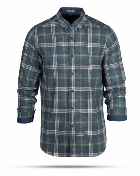 پیراهن پشمی مردانه VK9911- آبی نفتی (1)