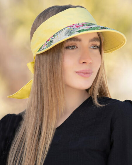 کلاه آفتابگیر دخترانه 1003- لیمویی1